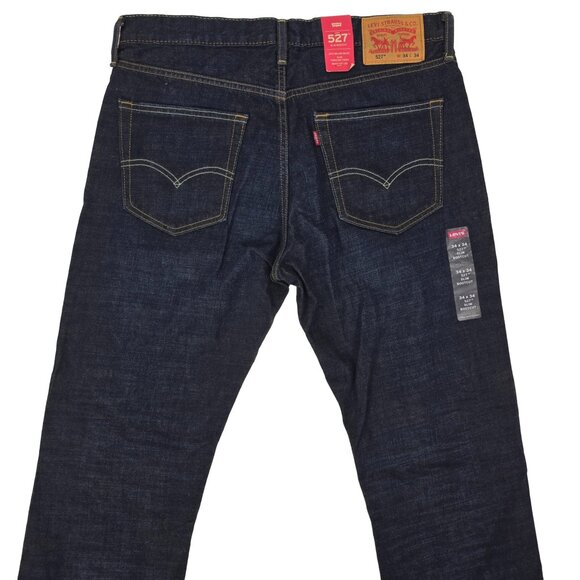 Levi’s 527 Slim Bootcut Jeans Men’s 34x34 Denim Indigo Blue Dark Wash NEW Tags - Picture 2 of 6